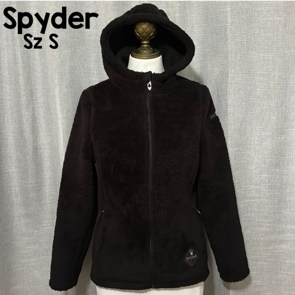 Spyder Jackets & Blazers - Spyder Los Gatos Style Zip Up Jacket-Wmns Sz S-Black-Hooded-Zip Pockets-GUC